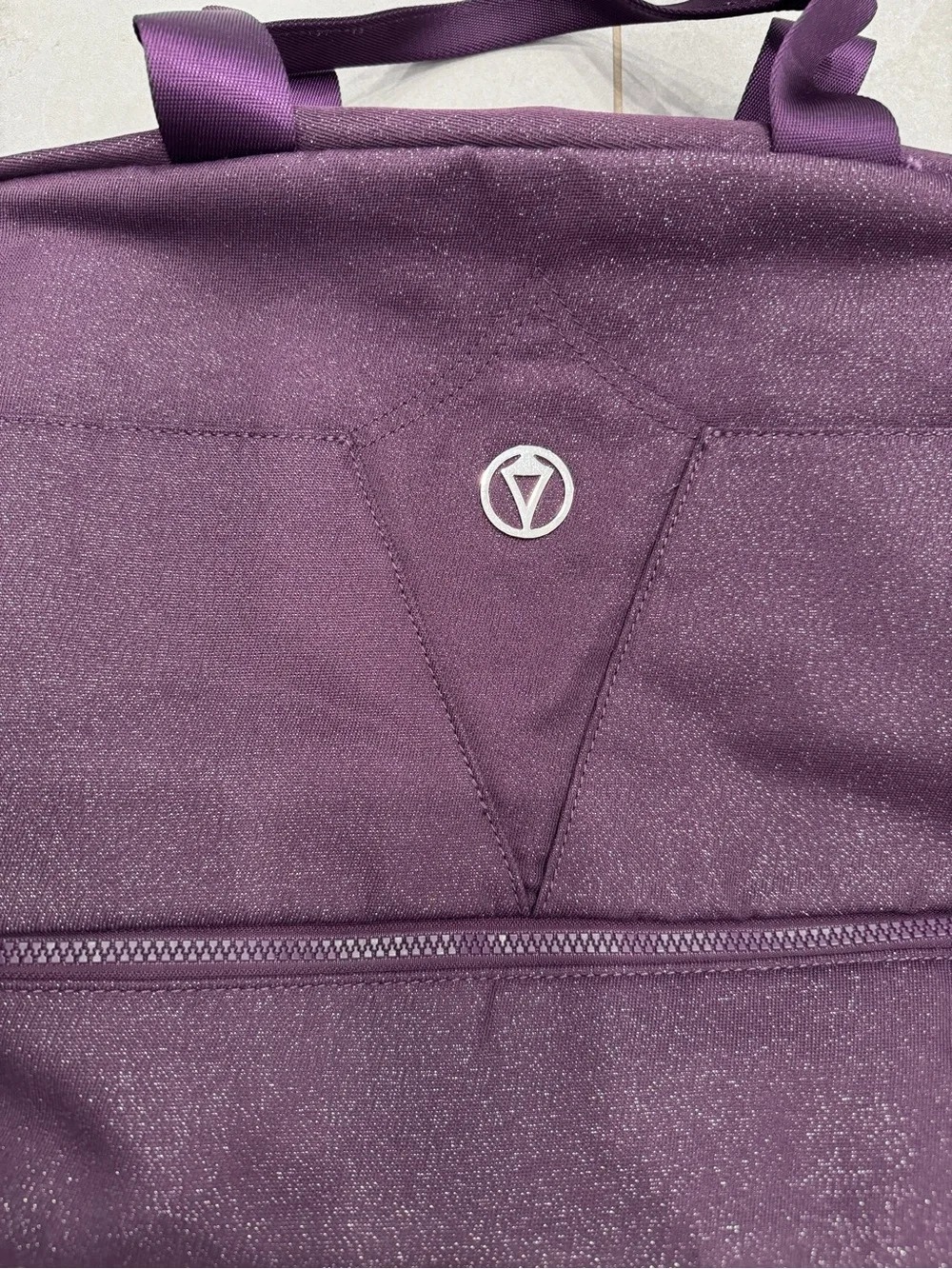 Ivivva Purple Sparkle Travel Duffel Bag with Dual Handles